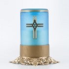 Blue Cross Ornate Memorial Candle