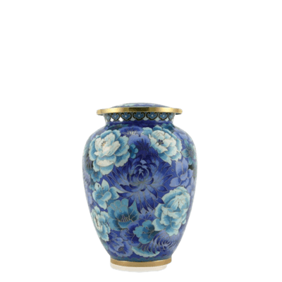 Blue Flowers Elite Keepsake Cloisonne Urn