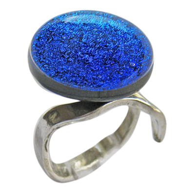 Blue Memorial Ashes Ring