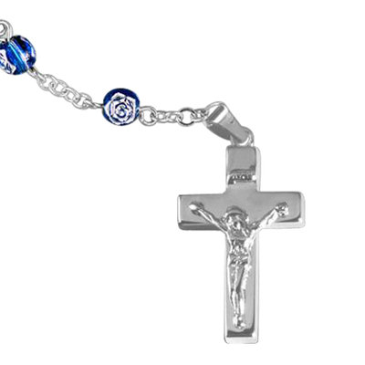 Rosette Silver Cremation Rosary