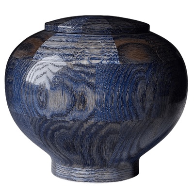 Blue Wood Cremation Urn