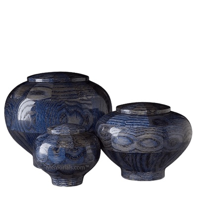 Blue Wood Cremation Urns