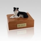 Border Collie Lying Medium Dog Urn