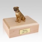 Border Terrier Sitting Large Dog Urn