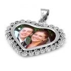 Bouquet White Gold Photo Pendant