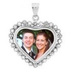 Bouquet White Gold Photo Pendant