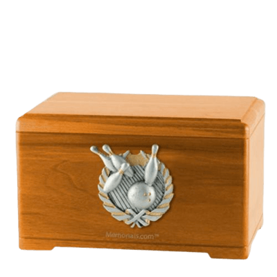 Bowling Fan Oak Cremation Urn