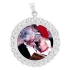 Braided White Gold Photo Pendant