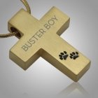 Bronze Paw Cross Memorial Jewelry