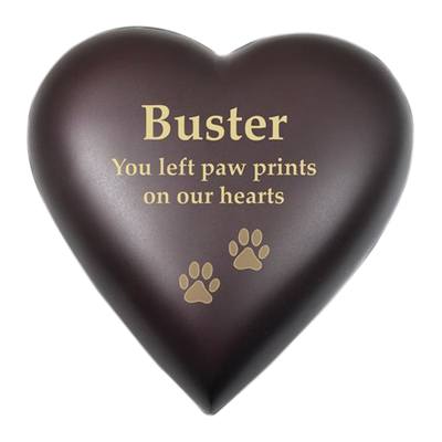 Brown Heart Pet Cremation Urn
