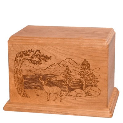 Buck Companion Cherry Wood Urn