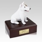 Bull Terrier White Sitting Large Dog Urn