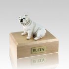 Bulldog White Large Dog Urn