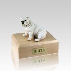Bulldog White Medium Dog Urn