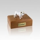 Bulldog White Standing Small Dog Urn