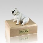 Bulldog White X Large Dog Urn