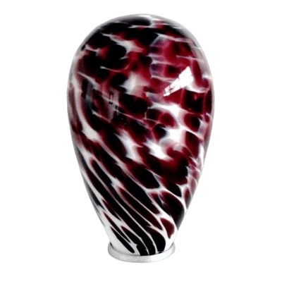 Burgundy Swirl Glass Cremation Urn
