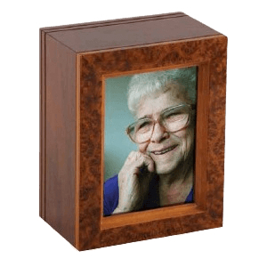 Burl Frame Wood Cremation Urn