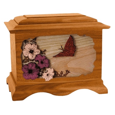Butterfly Mahogany Cremation Urn