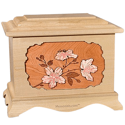 Cherry Blossom Maple Cremation Urn for Two