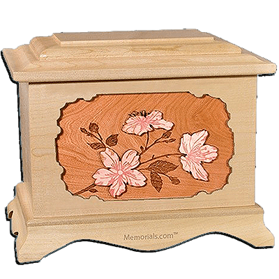 Cherry Blossom Maple Cremation Urn for Two