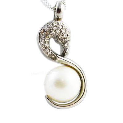 Swan Pearl Cremation Jewelry