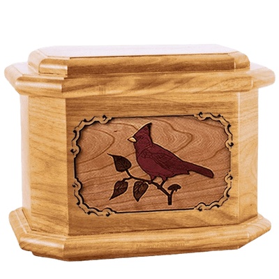 Cardinal Oak Octagon Cremation Urn