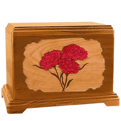 Carnation Mahogany Hampton Cremation urn