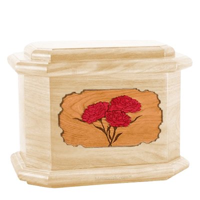 Carnation Maple Octagon Cremation Urn