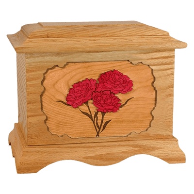 Carnation Oak Cremation Urn