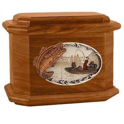 Catch of the Day Mahogany Octagon Cremation Urn