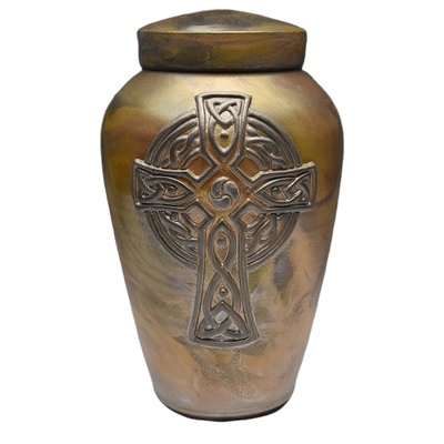 Celtic Luster Raku Ceramic Urn