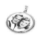 Charm White Gold Etched Pendant