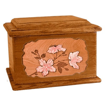 Cherry Blossom Mahogany Memory Chest Cremation Urn