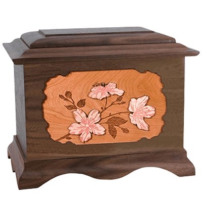 Cherry Blossom Walnut Cremation Urn