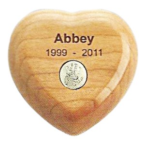 Cherry Heart Pet Print Keepsake Urn