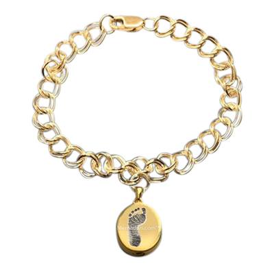 Chic 14k Gold Cremation Print Bracelet