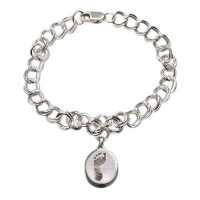 Chic 14k White Gold Cremation Print Bracelet