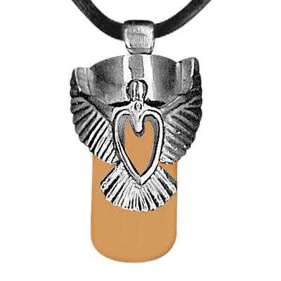 Angel Heart Brown Cremation Necklace