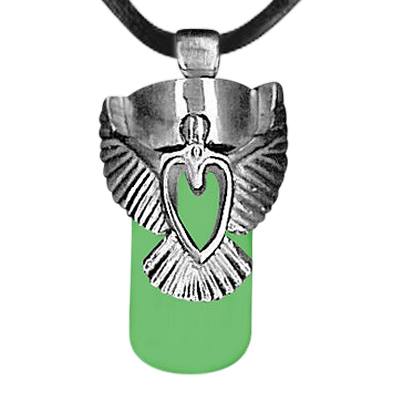 Angel Heart Green Cremation Necklace