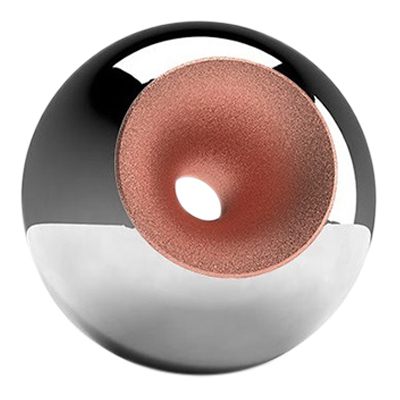 Chrome Copper Splice Sphere Pet Urn