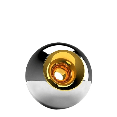 Chrome Gold Orb Small Urn