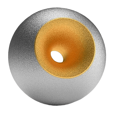 Chrome Gold Sand Orb Urn