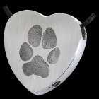 Classic Heart Paw Stainless Print Cremation Keepsakes