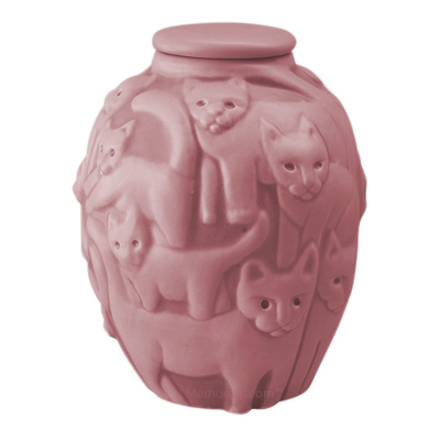 Clever Cat Blush Cremation Urn