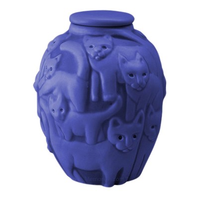 Clever Cat Cobalt Cremation Urn