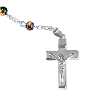 Cloisonne Silver Cremation Rosary