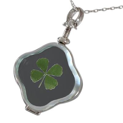 Clover Glass Locket Memorial Jewelry