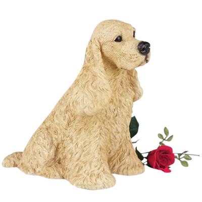 Tan Cocker Spaniel Cremation Urn