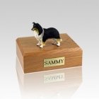 Collie Black White & Red Medium Dog Urn